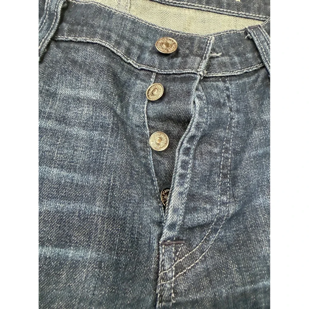 7 For All Mankind Standard Dark Wash Straight Leg Mens Jeans Size 32 Button Fly